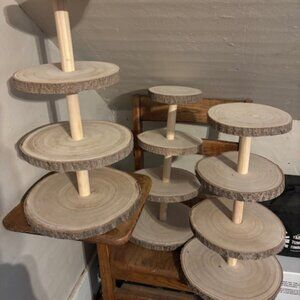 Wooden 4 Tier Rustic Cupcake Stand,